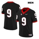Men's Georgia Bulldogs NCAA #9 Ameer Speed Nike Stitched Black Legend Authentic No Name College Football Jersey BLY0354LA
